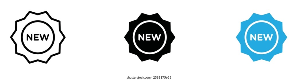 New product icon black white vector outline