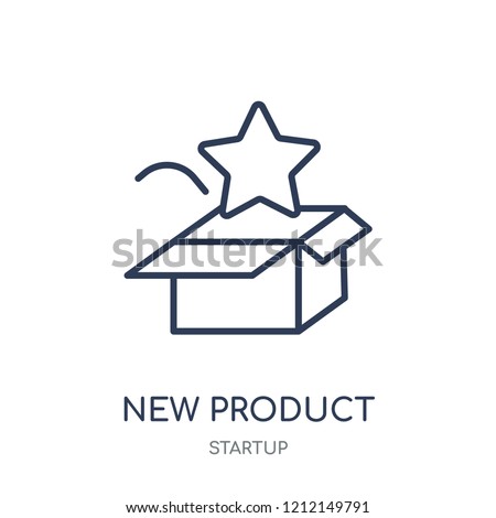 New product icon. New product linear symbol design from Startup collection. Simple outline element vector illustration on white background.