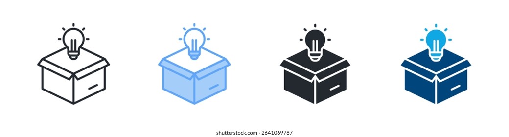 New Product Icon Set Multiple Style. Design In Outline, Blue, Glyph, Dualtone