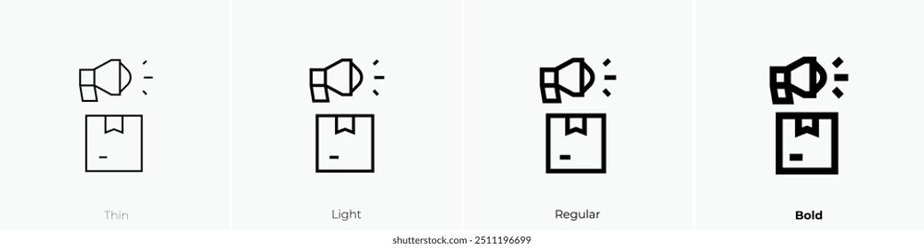 Symbol für das neue Produkt. Dünnes, helles Design im regulären und kühlen Stil, einzeln auf weißem Hintergrund