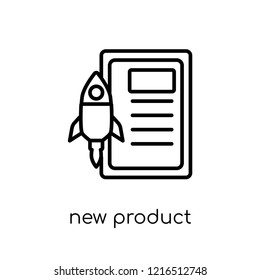 new product icon. Trendy modern flat linear vector new product icon on white background from thin line Startup collection, outline vector illustration