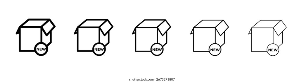 New product icon vector outline set illustration sign