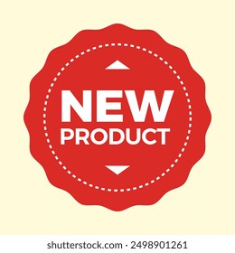 New product icon with white background, red label.Vector illustration