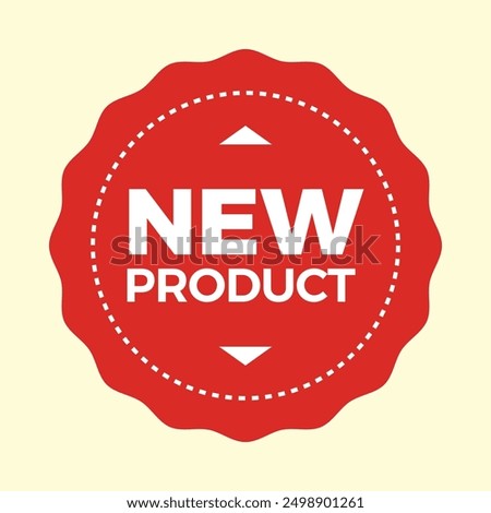 New product icon with white background, red label.Vector illustration