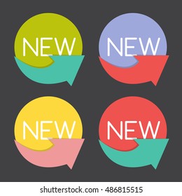 New Product Label Set  in Retro Colors Vector Illustration EPS10