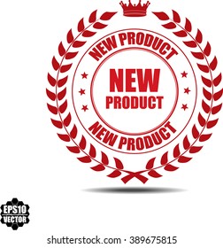 New product, Label, Sticker or Icon Isolated on White Background.Vector