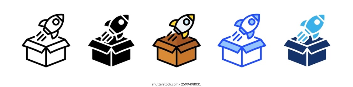 New Product Launch Icon Set With Multiple Style Collection