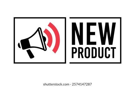 New product with megaphone announcement vector