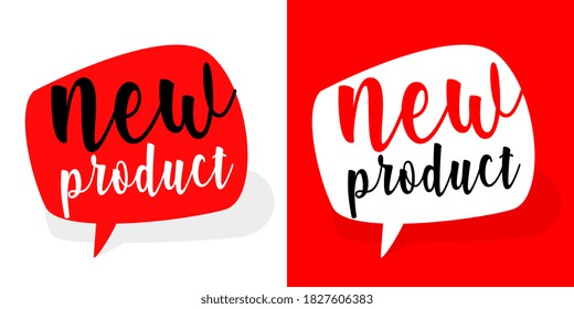 New product on speech bubble
