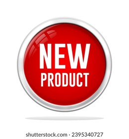 New Product Red Badge icon on white background 