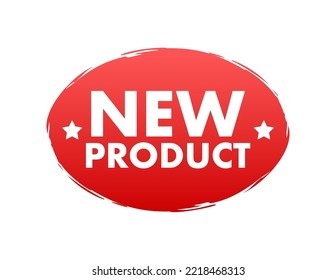 New product Red Label. Red Web Ribbon. stock illustration.
