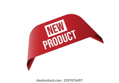 New product red ribbon label banner.
