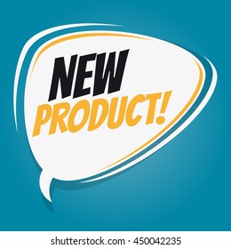 new product retro speech bubble