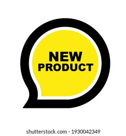 new product sign on white background