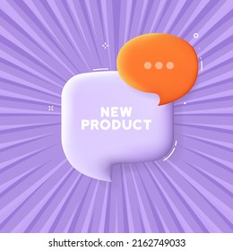New Product. Speech Bubble With New Product Text. Business Concept. 3d Illustration. Pop Art Style. Vector Line Icon For Business And Advertising.