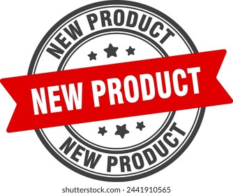 new product stamp. new product round sign. label on transparent background