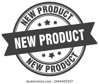 new product stamp. new product round sign. label on transparent background