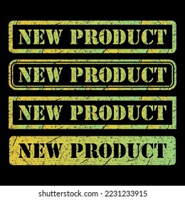 New product stamp symbol, label sticker sign button, text banner vector illustration .