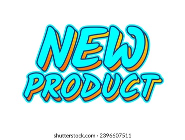 New product. Text effect design in bright blue color