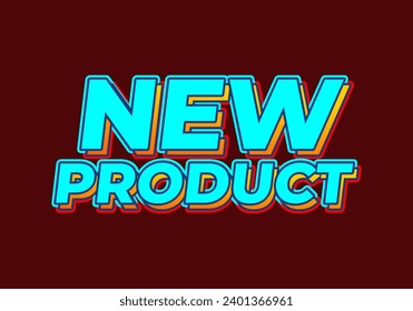New product. Text effect design in bright blue color