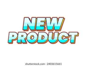 Nuevo producto. Diseño de efecto de texto en color azul blanco