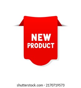 New product vector banner design. Banner for business, marketing, store badge, advertising template. Modern label icon.