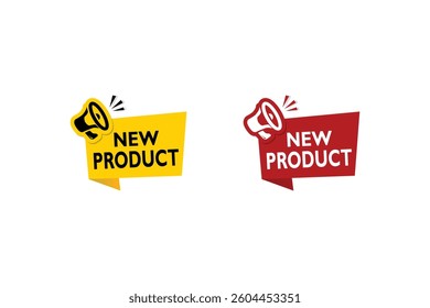 New product vector desing, with yellow and red icon. For marketing and sale purpose 
