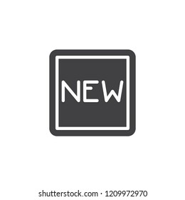 New product vector icon. filled flat sign for mobile concept and web design. Promotion simple solid icon. Symbol, logo illustration. Pixel perfect vector graphics