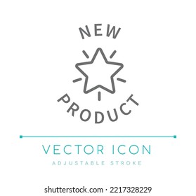 Icono de línea del vector de producto nuevo
