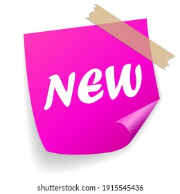 New product vector note paper isolated on white background, new collection announcement notice paper