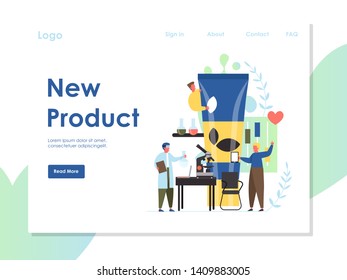 New product vector website landing page design template