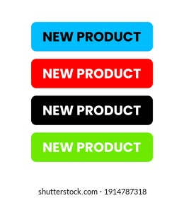 New Product Web Button Label Design Vector