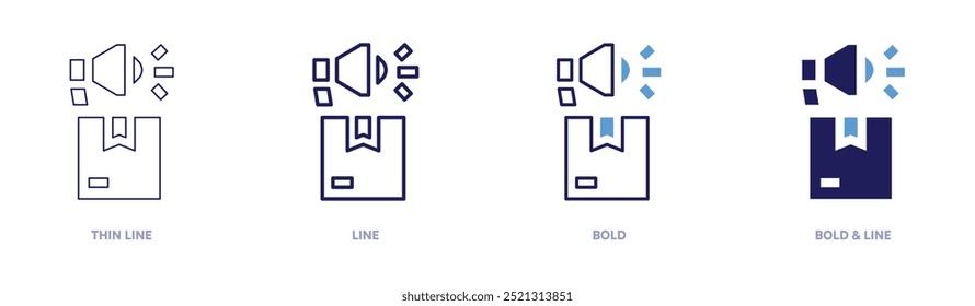 Neues Produkt-Icon in 4 verschiedenen Stilen. Dünne Linie, Linie, Fett und Fette Linie. Duotone-Stil. Bearbeitbarer Strich.