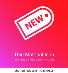 New products label red and pink gradient material white icon minimal design