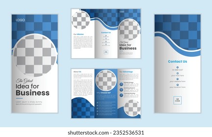 New, Professional corporate colorful and abstract layout brochure design template for print. 