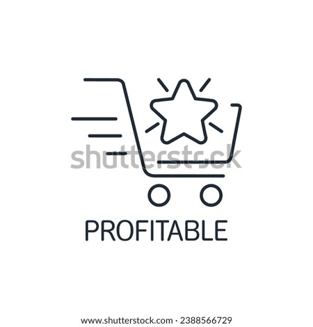 New profitable offer to buy. Vector linear illustration icon isolated on white background.