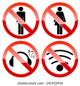 New prohibiting set on a white background