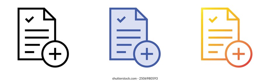 new project icon. Linear, Blue Fill and Gradient Style Design Isolated On White Background