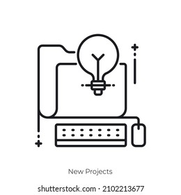 New Projects icon. Outline style icon design isolated on white background