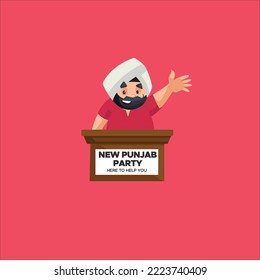 New Punjab party here to help you Indian vector mascot logo template.