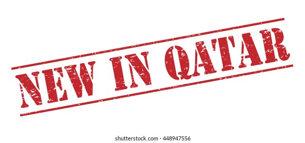 new in qatar vector stamp on white background