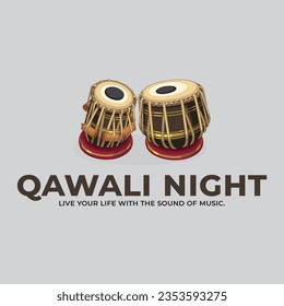 new qawali night logo vector design 
