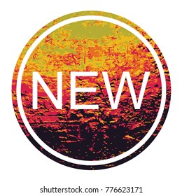 New radial sticker. Vector sale banner for web store. Product sticker with offer. Promotional corner located element. Colourful splash label, badge, icon. Accent promotion flyer, frame design