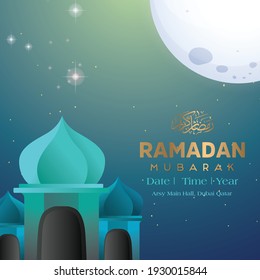 New Ramadan Mubarak Poster Template, Social media banner