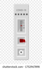 New Rapid Test at White Background with Result, at Transparent Effect Background
