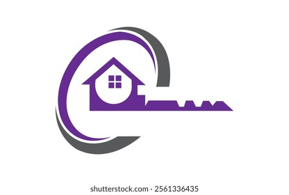 New Real Estate home or house key logo design