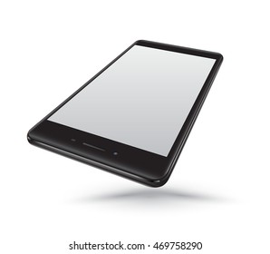 New realistic black smartphone mockups with blank screen isolated on white background. Vector illustration. for printing and web element, Game and application mockup.