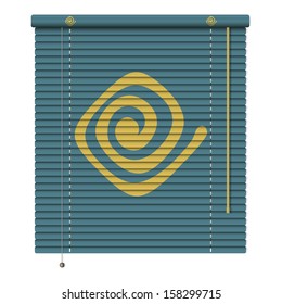 new realistic jalousie with tribal ornament element can use like advertising icon 