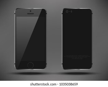 New realistic mobile smart phone modern style grey background, smart phone