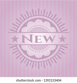New realistic pink emblem. Vector Illustration. Detailed.